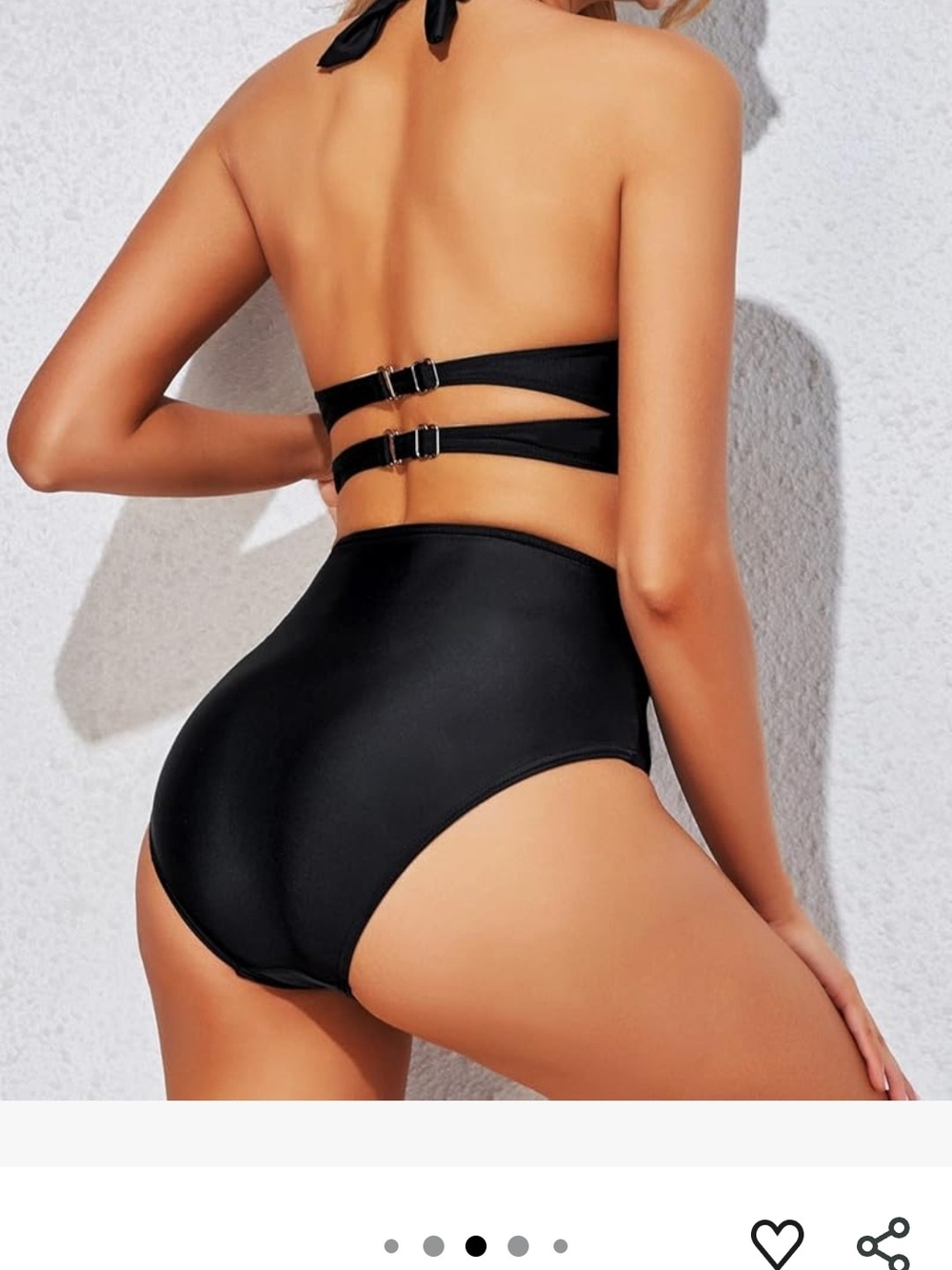 Tempt Me Womens Two Piece High Waisted Bikini Set Halter top. Size Large - Picture 7 of 13